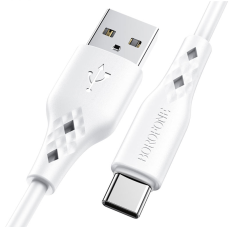 Кабель BOROFONE BX48 TYPE - C USB 1.0m 3A сердечник из чистой меди (белый)