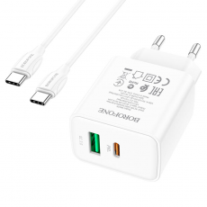 СЗУ BOROFONE BA67A 20W TYPE-C - USB + кабель Type-C (белый)
