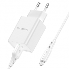 СЗУ BOROFONE BN5 2.4A USB + кабель Micro (белый)