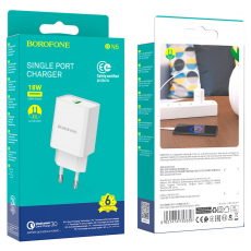 СЗУ BOROFONE BN5 USB Quick Charge 3.0, 18W (белый)