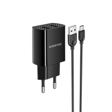 СЗУ BOROFONE BA53A Powerway 2USB + кабель USB - Type - C, 2.1A, (черный)