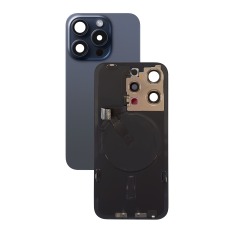Задняя крышка для iPhone 15 Pro Max синий \ Blue Titanium (в сборе стекло камеры) (с лого)