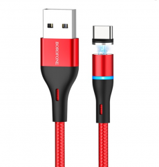 Дата кабель BOROFONE BU16 TYPE - C USB c магнитным наконечником 3A 1.2m (красный)