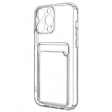 Чехол для iphone 12 Pro Max с карманом для карточки прозрачный