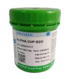 Паста паяльная низкотемпературная бессвинцовая ALPHA CVP520 (42Sn57.6BiO.4Ag) 500g