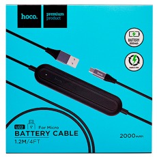 Внешний аккумулятор Hoco U22 Power Bank 2000mAh BATTERY CABLE Type-c (черный) 1.2m