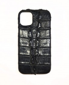 Чехол-накладка кожа крокодил для Apple iPhone 11 (черный)