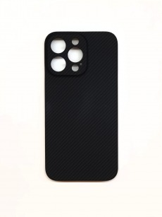 Чехол-накладка Карбон для Apple iPhone 13 Pro с защитной камеры (черный)