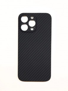 Чехол-накладка Карбон для Apple iPhone 14 Pro Max с защитной камеры (черный)