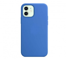 Чехол Apple iPhone 12 mini MagSafe Silicone Case (закрытый низ) (синий)