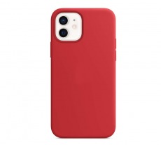 Чехол Apple iPhone 12 mini MagSafe Silicone Case (закрытый низ) (красный)