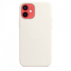 Чехол для iPhone 12 mini MagSafe Silicone Case (закрытый низ) белый