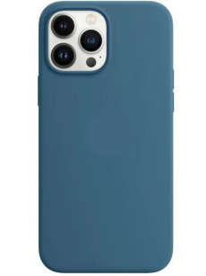 Чехол для iPhone 13 Pro MagSafe Silicone Case (закрытый низ) синий