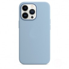 Чехол для iPhone 13 Pro MagSafe Silicone Case (закрытый низ) голубой