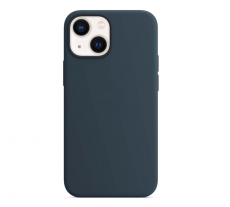 Чехол для iPhone 13 MagSafe Silicone Case (закрытый низ) темно-синий