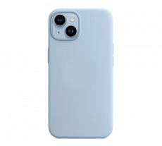 Чехол Apple iPhone 14 MagSafe Silicone Case (закрытый низ) голубой