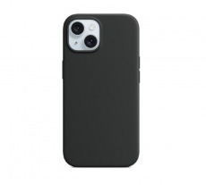 Чехол Apple iPhone 15 MagSafe Silicone Case (закрытый низ) (черный)
