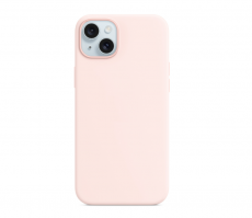Чехол Apple iPhone 15 MagSafe Silicone Case (закрытый низ) (нежно розовый)