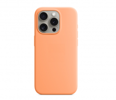 Чехол для iPhone 15 Pro MagSafe Silicone Case (закрытый низ) абрикосовый