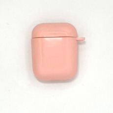Чехол для AirPods 1/2 серия силикон плотный (розовый)