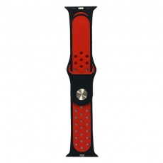 Ремешок силиконовый спорт для Apple Watch Series 38mm/40mm/41mm черно-красный N18