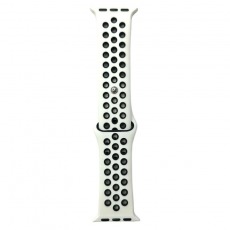 Ремешок силиконовый спорт для Apple Watch Series 38mm/40mm/41mm бело-черный N19