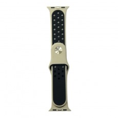 Ремешок силиконовый спорт для Apple Watch Series 38mm/40mm/41mm молочно-черный N21