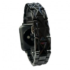 Ремешок для Apple Watch Series 42mm/44mm "Керамика" ромб Черный