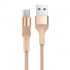 Кабель BOROFONE BX21 Micro USB 1.0m 2.4A нейлоновая оплетка (золотой)