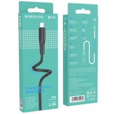 Кабель BOROFONE BX48 Micro USB 1.0m 2.4A сердечник из чистой меди (черный)