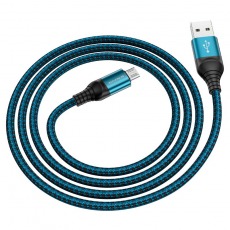 Кабель USB на Micro-USB BX56 (алюминиевый сплав) 1.0м 2.4A (синий)