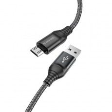 Кабель USB на Micro-USB BX56 (алюминиевый сплав) 1.0м 2.4A (черный)