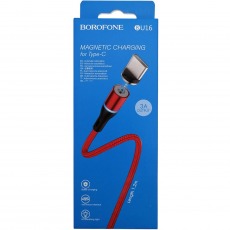 Дата кабель BOROFONE BU16 TYPE - C USB c магнитным наконечником 3A 1.2m (красный)