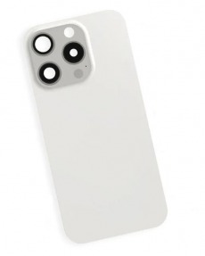 Задняя крышка для iPhone 15 Pro Max Белый \ White Titanium (в сборе стекло камеры) (с лого)