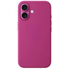 Чехол для iPhone 16 MagSafe Silicone Case 1:1 (закрытый низ) фуксия
