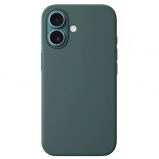 Чехол для iPhone 16 MagSafe Silicone Case 1:1 (закрытый низ) темно-зеленый