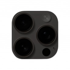 Стекло камеры для iPhone 16 Pro, 16 Pro Max с рамкой (3 шт) черное OEM