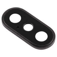Стекло камеры для iPhone XS с рамкой черное OEM