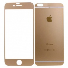 Защитное стекло для iPhone 5, 5S FULL (золото) на экран и крышку