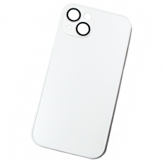 Чехол стеклянный-матовый для iPhone 14 с защитой камеры (MagSafe) белый