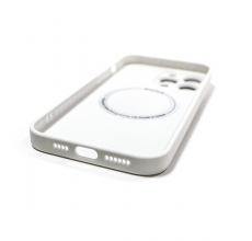 Чехол стеклянный для iPhone 13 Pro с защитой камеры (MagSafe) белый