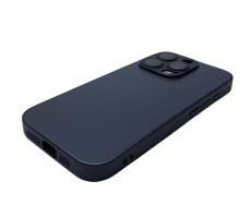 Чехол стеклянный-матовый для iPhone 15 Pro Max с защитой камеры (MagSafe) черный