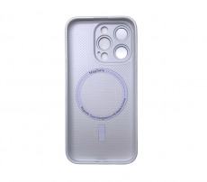 Чехол стеклянный-матовый для iPhone 13 Pro с защитой камеры (MagSafe) белый