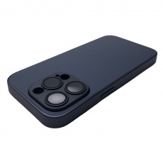 Чехол стеклянный-матовый для iPhone 13 Pro с защитой камеры (MagSafe) черный