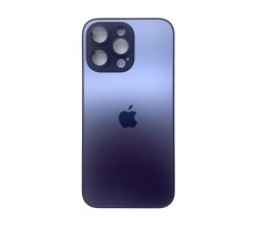 Чехол стеклянный-матовый для iPhone 15 Pro с защитой камеры (MagSafe) фиолетовый