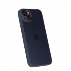 Чехол стеклянный-матовый для iPhone 13 с защитой камеры (MagSafe) черный