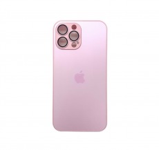 Чехол стеклянный для iPhone 12 Pro с защитой камеры (MagSafe) розовый