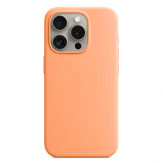 Чехол для iPhone 15 Pro Max MagSafe Silicone Case 1:1 (закрытый низ) абрикосовый