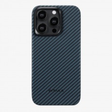 Чехол Pitaka MagEZ Case 4 для iPhone 15 Pro (6.1"), черно-синий, кевлар (арамид)