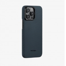 Чехол Pitaka MagEZ Case 4 для iPhone 15 Pro (6.1"), черно-синий, кевлар (арамид)